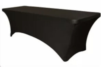 Budget Outdoor Party Hire 8ft Black Lycra Table Cover