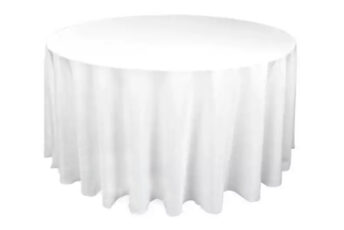 Budget Outdoor Party Hire Round white Table Cloth