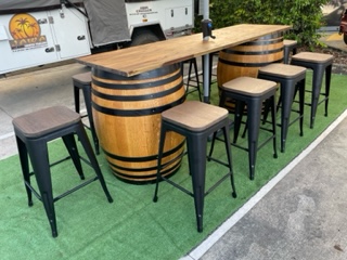 Budget Outdoor Party Hire Umbrella & Barrel Top 3