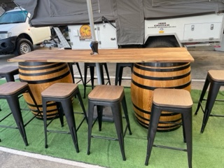 Budget Outdoor Party Hire Umbrella & Barrel Top 4